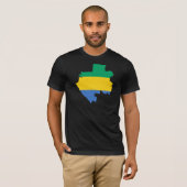 ガボンの旗の地図GA Tシャツ (正面フル)