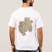 ガボンの旗+地図+テキストTシャツ Tシャツ (裏面)