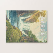 ガボンイラストレーショントラベルアートヴィンテージ ジグソーパズル (横)