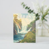 ガボンイラストレーショントラベルアートヴィンテージ ポストカード (スタンド正面)