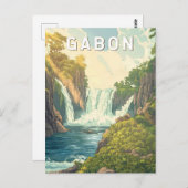 ガボンイラストレーショントラベルアートヴィンテージ ポストカード (正面/裏面)