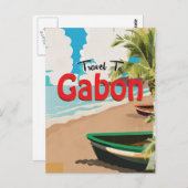 ガボンヴィンテージ旅行ポスター ポストカード (正面/裏面)