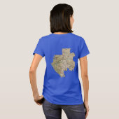 ガボン国旗と地図dk Tシャツ (裏面フル)