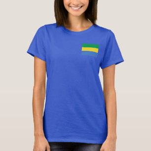 ガボン国旗と地図dk Tシャツ