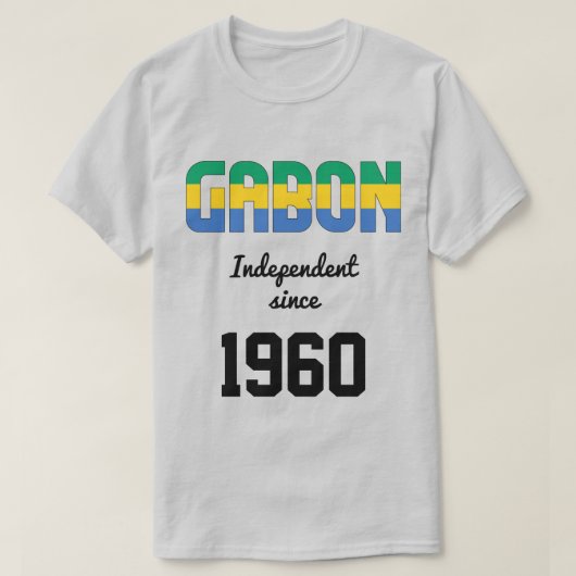 ガボン国旗の独立性お祝いTシャツ Tシャツ (デザイン正面)