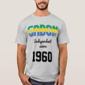 ガボン国旗の独立性お祝いTシャツ Tシャツ (正面)