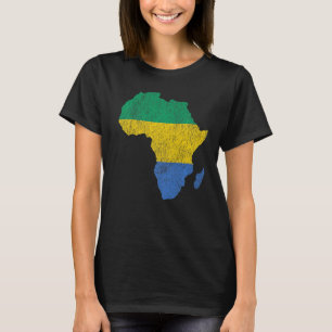 ガボン国旗アフリカ大陸のシルエットギフトGa Tシャツ