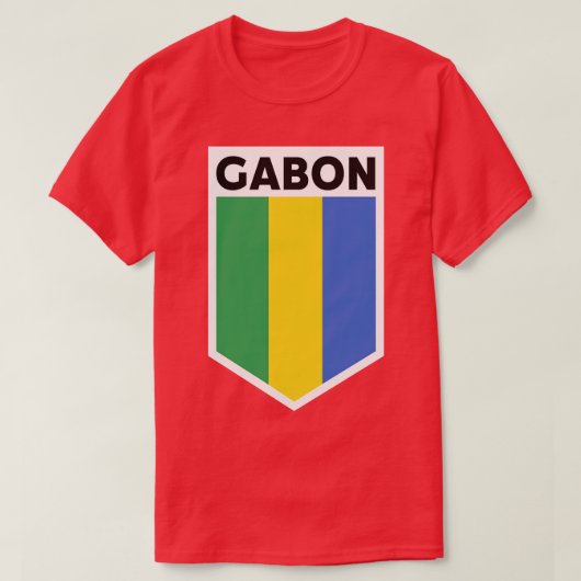 ガボン国旗エンブレム Tシャツ (デザイン正面)
