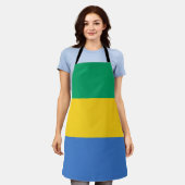 ガボン国旗 エプロン (着用した状態)