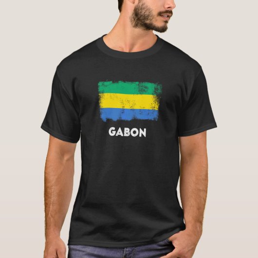 ガボン国旗 ガボン共和国 1 Tシャツ (正面)