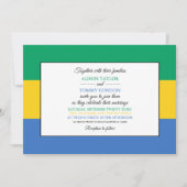 ガボン国旗、ガボン結婚国旗 招待状 (正面)