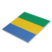 ガボン国旗（ガボン） タイル (側面)