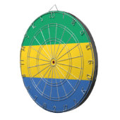 ガボン国旗（ガボン） ダーツボード (正面右)