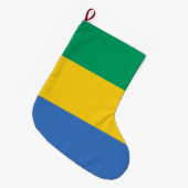ガボン国旗（ガボン） ラージクリスマスストッキング (正面 (吊り時))