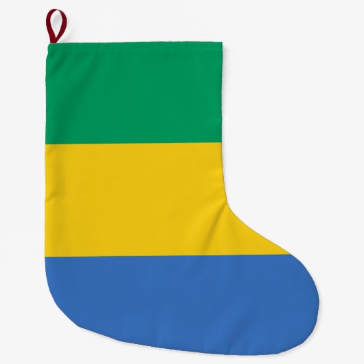 ガボン国旗（ガボン） ラージクリスマスストッキング (正面)