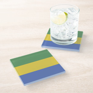 ガボン国旗 ガラスコースター