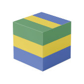 ガボン国旗 フォトキューブ (裏面アングル)