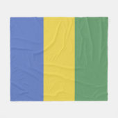 ガボン国旗 フリースブランケット (正面(横))