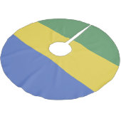 ガボン国旗 ブラッシュドポリエステルツリースカート (アングル)