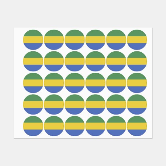 ガボン国旗 ラベル (シート)