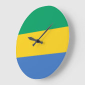 ガボン国旗 ラージ壁時計 (傾斜)