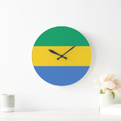 ガボン国旗 ラージ壁時計 (ホーム)