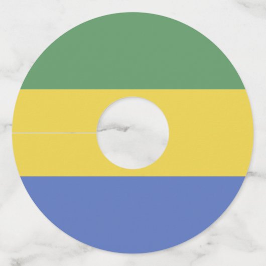 ガボン国旗 ワイングラスタグ (正面)