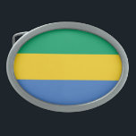 ガボン国旗 卵形バックル<br><div class="desc">ガボンの愛国国旗。</div>