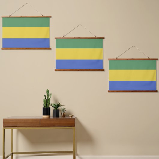 ガボン国旗 吊り下げ型タペストリー (非対称)