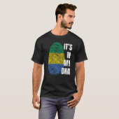 ガボン国旗Dna指紋ブラック履歴月1 Tシャツ (正面フル)