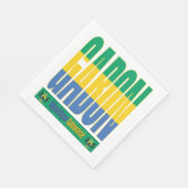 ガボン文字デザイン国旗 スタンダードランチョンナプキン (角)