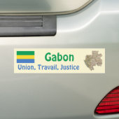 ガボン 国旗・地図 バンパーステッカー (車上)