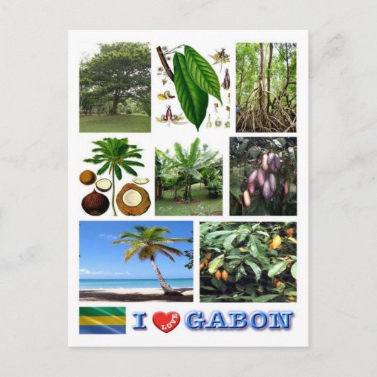 ガボン – I Love Gabon - ポストカード (正面)
