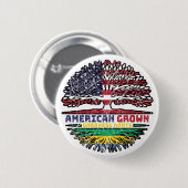 ガボンGabonese American USA木のルーツ国旗 缶バッジ (正面&裏面)