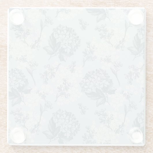 ガマズミ属の花が付いているレトロの花パターン ガラスコースター (裏面)