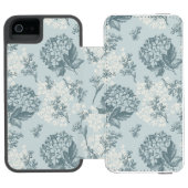 ガマズミ属の花が付いているレトロの花パターン INCIPIO iPhoneウォレットケース (フォリオ Open)