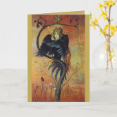 ガマユン：預言者バードアートファンタジー カード (黄色い花)