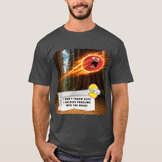 ガムの包み紙ジョーク ディスクゴルフTシャツ Tシャツ (正面)
