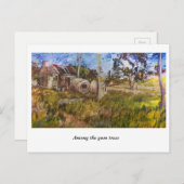 ガムの木々の中で，古いホームステッド， NSW ポストカード (正面/裏面)