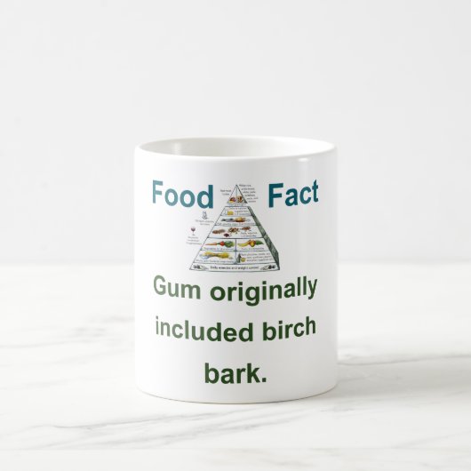 ガムはもともと樺の木樹皮を含んだ – 食品ファクト コーヒーマグカップ (中央)