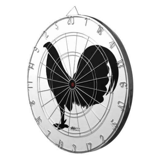 ガムコックのルースターシルエット ダーツボード (正面右)