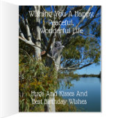 ガムツリーで眠っているコアラ熊，大きな誕生日カード (内側(右))