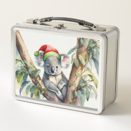ガムツリーのクリスマスコアラのサンタハット メタルランチボックス