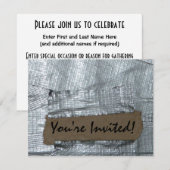 ガムテープおよび裂かれたボール紙のラベル 招待状 (正面/裏面)