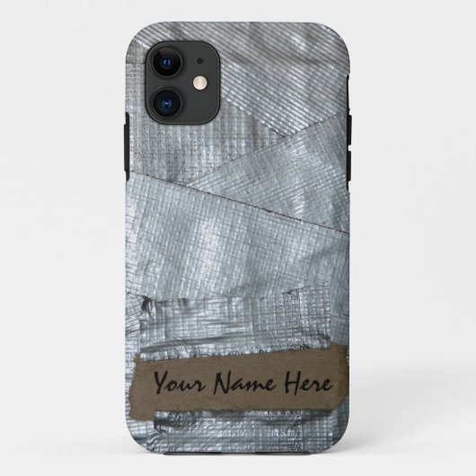 ガムテープおよび裂かれたボール紙のラベル Case-Mate iPhoneケース (裏面)