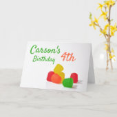 ガムドロップスバースデーパーティー招待キャンディテーマ カード (黄色い花)