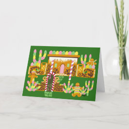 ガムドロップス付きAdobeジンガーブレッドハウス カード