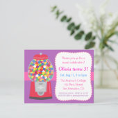 ガムボカラフルールマシンキャンディー主題パーティー 招待状 (スタンド正面)