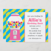 ガムボストライプのール機招待状 招待状 (正面/裏面)