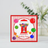 ガムボールマシン児童誕生日招待状 招待状 (スタンド正面)